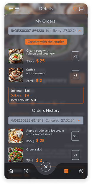 Order history